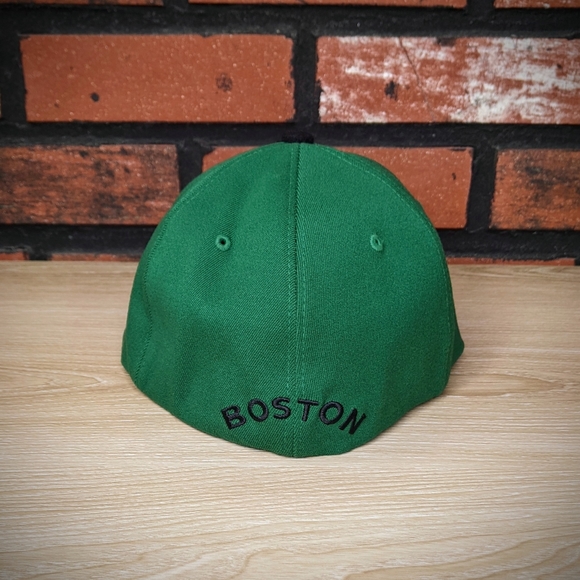 Vintage Nike Boston Celtics Hat Baseball Cap Flex Fitted L Large 7⅜ 7½ 7⅝ VTG Bk - Picture 3 of 7